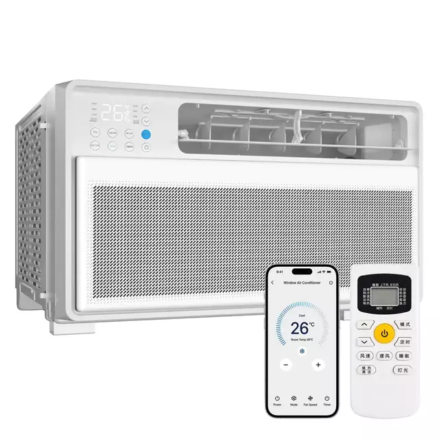 Ar condicionado de janela com controle remoto e economia de energia do inversor 9000BTU